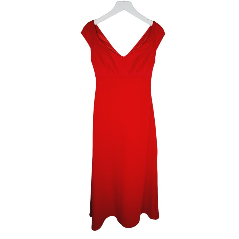 JIM HJELM Occaisions Red Georgette Style 5006 Cap Sleeve Dress - Size 6